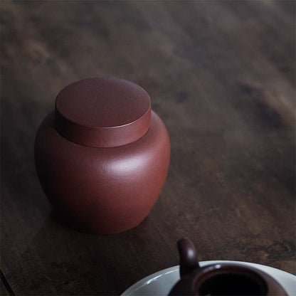 Yixing Mini Zisha Tea Awakening Jar – Handmade Purple or Red Clay Storage Canister for Pu-erh, Oolong, and Black Tea