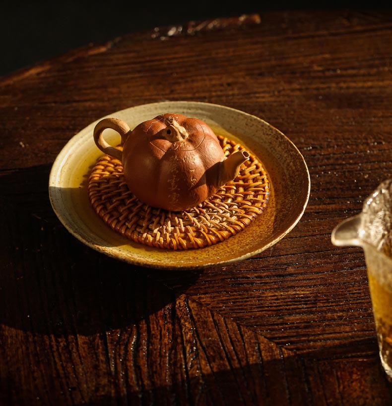 Yixing Zisha Mini Pumpkin Teapot - Handcrafted Elegance in Duan Clay