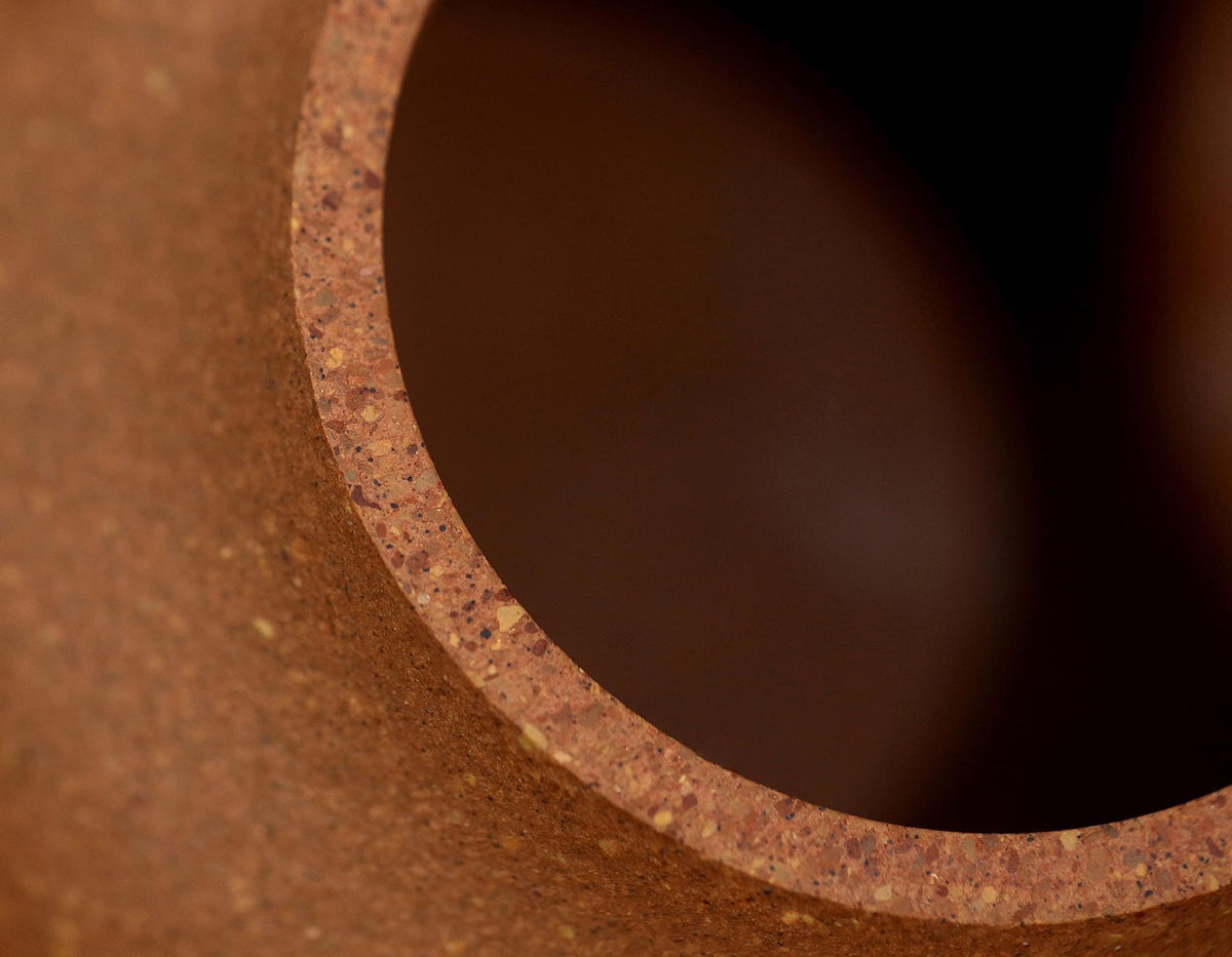 Yixing Zisha Teapot in Natural Duanni Clay - 120cc Elegant Bumpy Pomelo Design