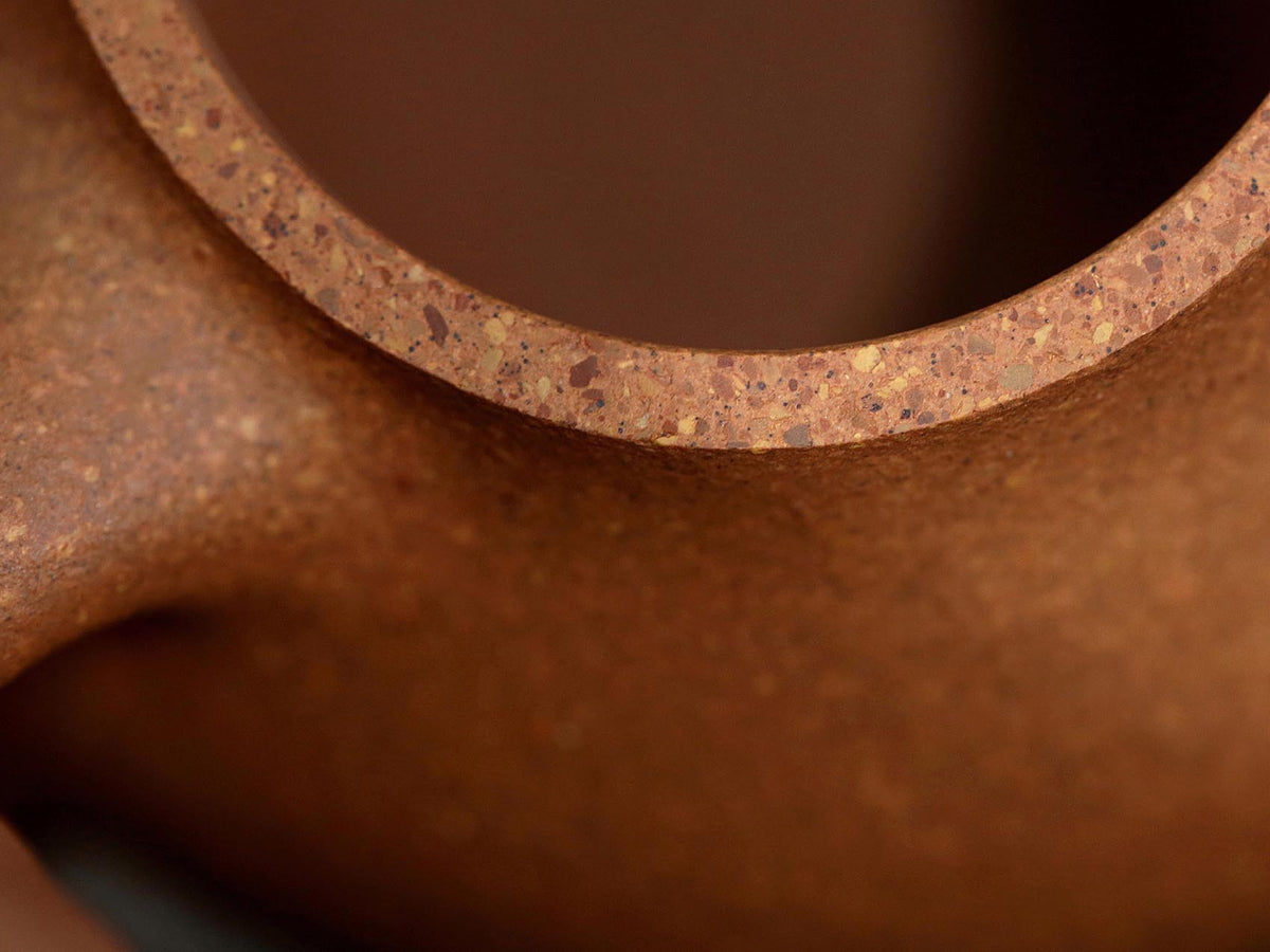 Yixing Zisha Teapot in Natural Duanni Clay - 120cc Elegant Bumpy Pomelo Design