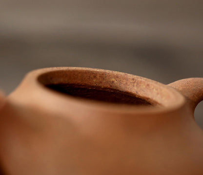 Yixing Zisha Teapot in Natural Duanni Clay - 120cc Elegant Bumpy Pomelo Design