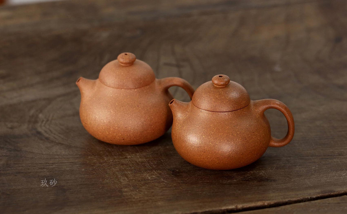 Yixing Zisha Teapot in Natural Duanni Clay - 120cc Elegant Bumpy Pomelo Design