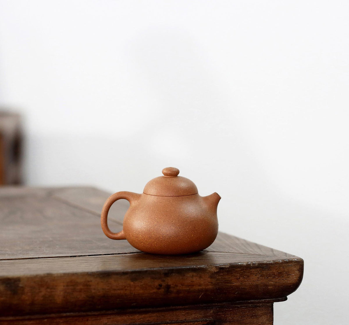 Yixing Zisha Teapot in Natural Duanni Clay - 120cc Elegant Bumpy Pomelo Design