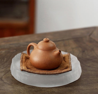 Yixing Zisha Teapot in Natural Duanni Clay - 120cc Elegant Bumpy Pomelo Design